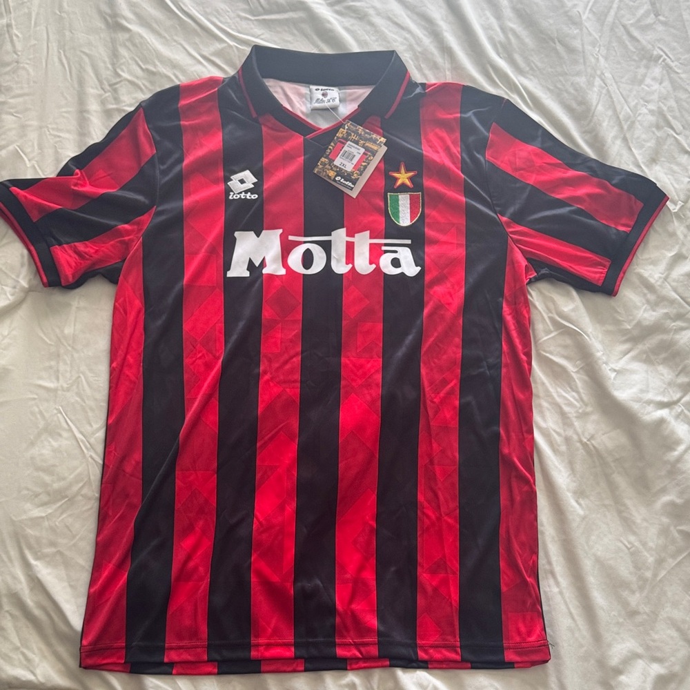AC Milan 1993/1994 Lotto Red and Black Sports Home Jersey #3 Paolo Maldini - NEW